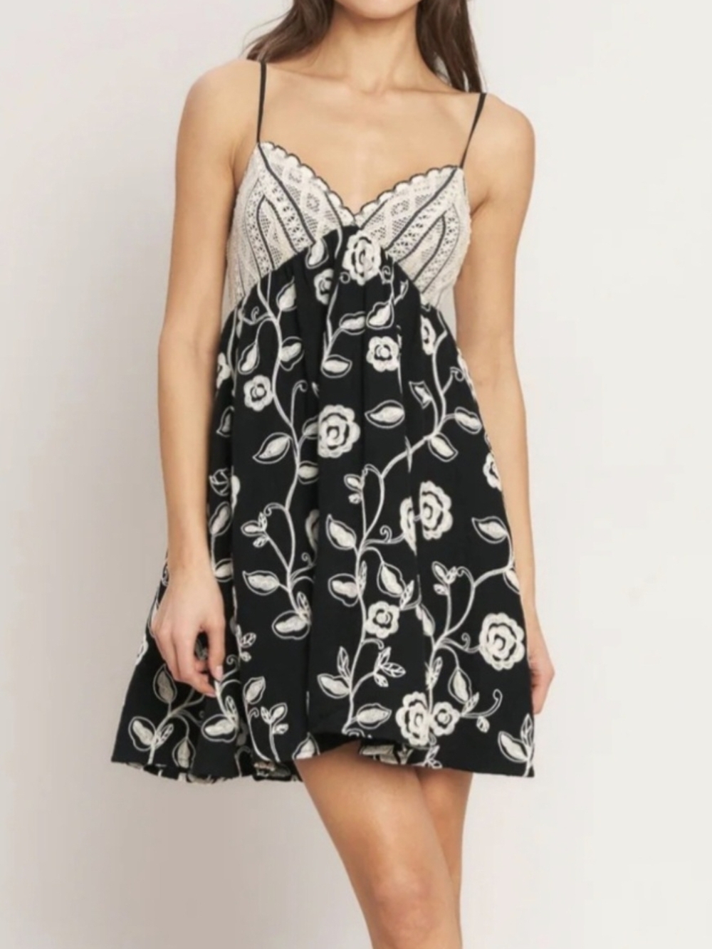 Flying Tomato DARK ROMANCE WOVEN MINI DRESS Chic Boho Embroidered Wedding Guest